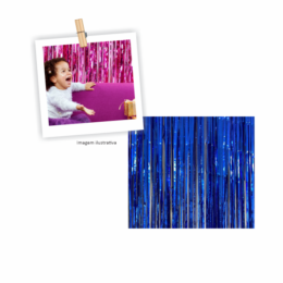 Cortina Metalizada Azul - 60x190 cm - 6 Unidades