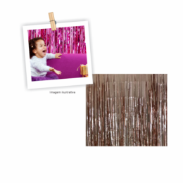 Cortina Metalizada Rose Gold - 60x190 cm - 6 Unidades