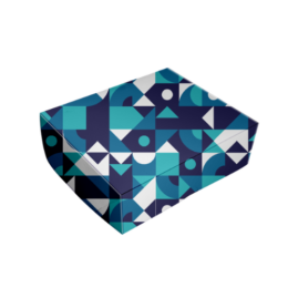 Caixa para doces Geométrica Azul - 36 unidades