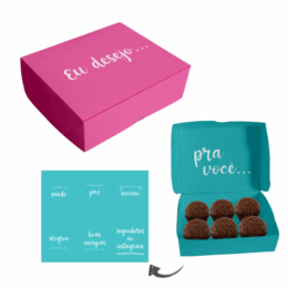 Caixa para doces Te Desejo - Rosa - 36 unidades