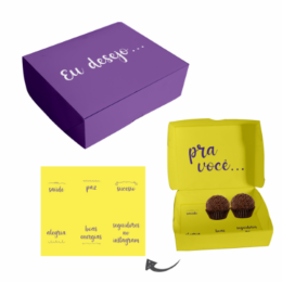Caixa para doces Te Desejo - Lilás - 36 unidades