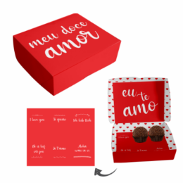 Caixa para doces Namorado - Vermelho - Eu te amo - 36 unidades