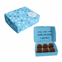 Caixa para doces Pra Você - Azul - 36 unidades
