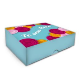 Caixa para doces Te Amo Mãe - Azul Claro - 36 unidades