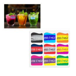 Tag para Drink - Esse é meu! - Acompanha prendedor colorido - 6 cartelas com 9 peças cada