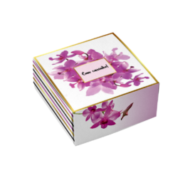 Caixa para 4 doces Orquídeas - 36 unidades
