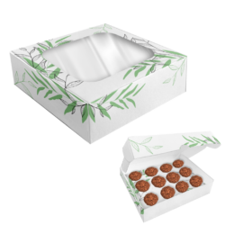 Caixa para 12 doces com visor e berço - Amor ingrediente secreto - 24 unidades