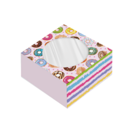 Caixa para donuts com visor - 24 unidades