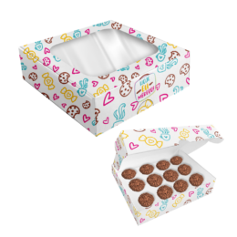 Caixa para 12 doces com visor e berço - Hoje eu mereço! - 24 unidades