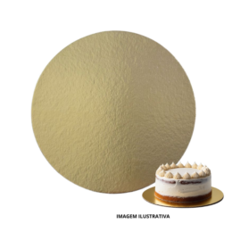 Base Disco Laminada 15 cm Dourado - 20 unidades
