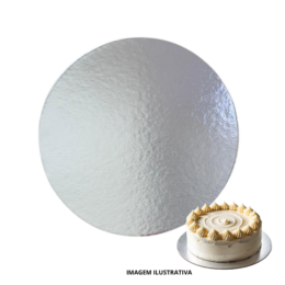 Base Disco Laminada 15 cm Prata - 20 unidades