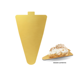 Base para Monoporções Fatia 10x15 cm Dourada - 30 unidades