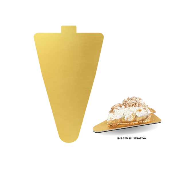 Base para Monoporções Fatia 10x15 cm Dourada - 30 unidades