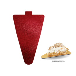 Base para Monoporções Fatia 10x15 cm Vermelha - 30 unidades