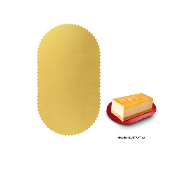 Base para Monoporções Oval 8x14 cm Dourada - 30 unidades