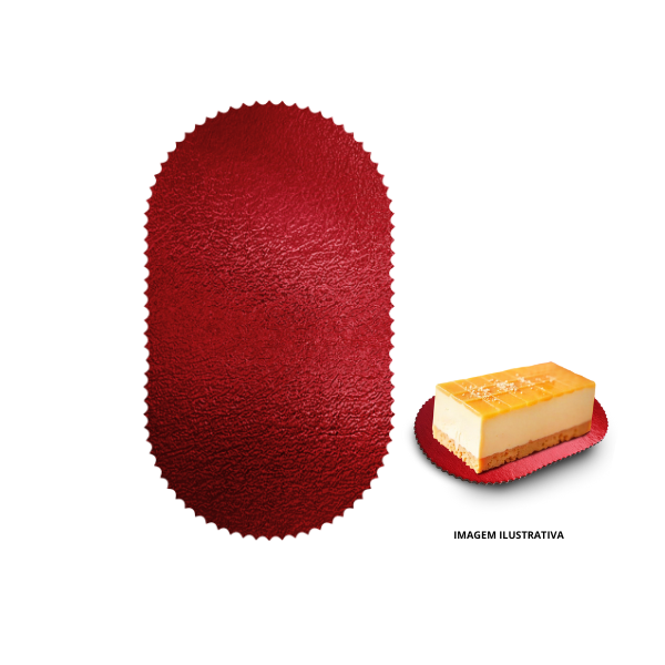 Base para Monoporções Oval 8x14 cm Vermelha - 30 unidades