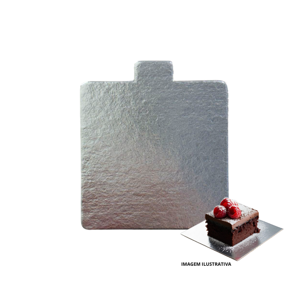 Base para Monoporções Quadrada Prata 7,5x7,5cm - 30 unidades