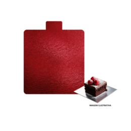 Base para Monoporções Quadrada Vermelha 7,5x7,5cm - 30 unidades