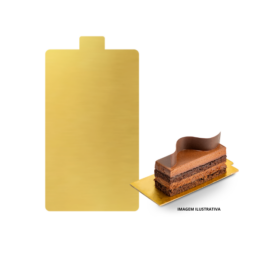Base para Monoporções Retangular 7,5x13 cm Dourada - 30 unidades