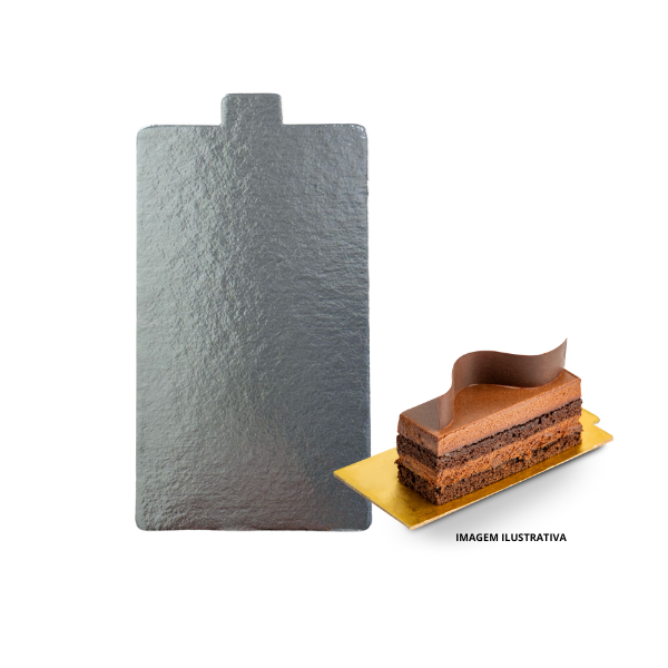 Base para Monoporções Retangular 7,5x13 cm Prata - 30 unidades