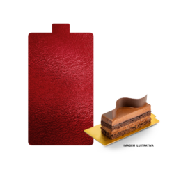 Base para Monoporções Retangular 7,5x13 cm Vermelha - 30 unidades