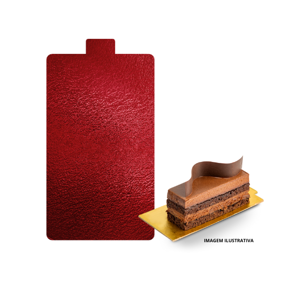 Base para Monoporções Retangular 7,5x13 cm Vermelha - 30 unidades