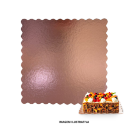 Cake Board Premium Quadrado 28x28 cm Rose Gold - 10 unidades
