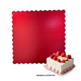 Cake Board Premium Quadrado 32x32 cm Vermelho - 10 unidades