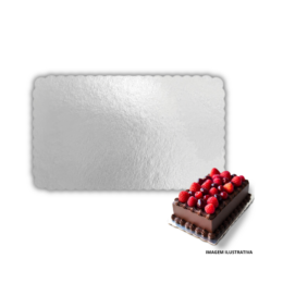 Cake Board Premium Retangular 30x40 cm Prata - 10 unidades