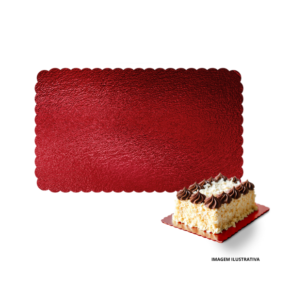 Cake Board Premium Retangular 30x40 cm Vermelho - 10 unidades