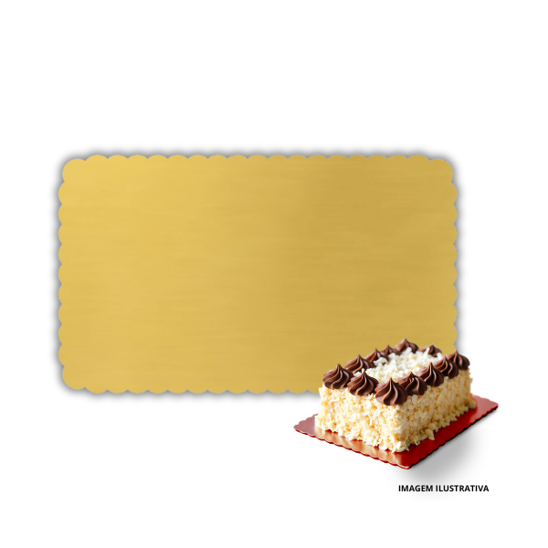 Cake Board Premium Retangular 20x35 cm Dourado - 10 unidades