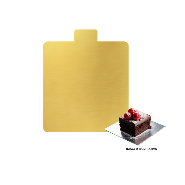 Base para Monoporções Quadrada Dourada 7,5x7,5cm - 30 unidades