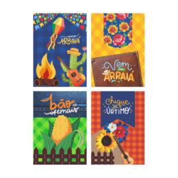 Quadrinhos Decorativos Vem pro Arraiá (4 unidades)