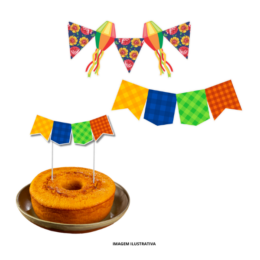 Topper para Bolo Vem pro Arraiá (2 unidades)