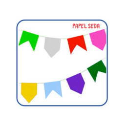 Bandeirola colorida em Papel de Seda