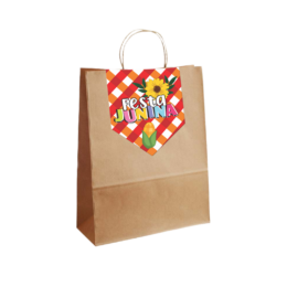 Sacola Kraft com fechamento Bandeirinha - 10 unidades - OPORTUNIDADE