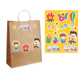 Sacola Kraft com Adesivo - 10 unidades - OPORTUNIDADE