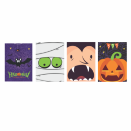 Quadrinhos Decorativos Halloween (4 unidades) - OPORTUNIDADE