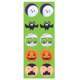 Cartela Adesivos 4x4 Halloween 1 - pacote com 30 adesivos - OPORTUNIDADE