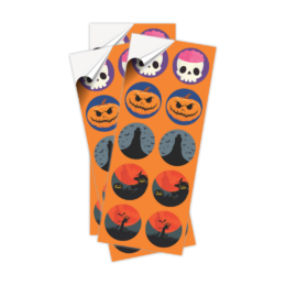 Cartela Adesivos 4x4 Halloween 2 - pacote com 30 adesivos - OPORTUNIDADE
