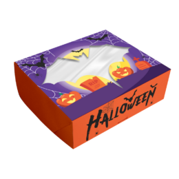 Caixa para 6 doces com visor Halloween Morceguito - 24 unidades - OPORTUNIDADE