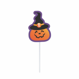 Palito Decorativo Halloween Abóbora - pacote com 10 unidades