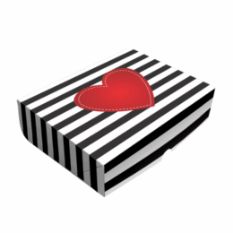 Caixa para presentes Love Listras - 10 unidades